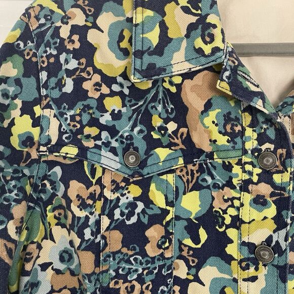 Liz Claiborne Floral Denim Jacket Women’s Size XL - Picture 3 of 12